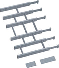 6 Pack Bamboo Drawer Dividers with 12 Inserts, Expandable Adjustable Clothes Drawer Organizers and Storage from 17" to 22" for Kitchen, Bedroom, Dresser, Cosmetics (Gray)