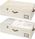 StorageWorks Under Bed Storage Bins, 10'' Underbed Storage Containers with Lid, 90L Clothes Organizer for Bedding, Blankets, Sweaters, Shoes, 2-Pack