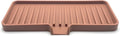Happitasa Silicone Soap Dish Tray and Sponge Holder with Drain Chute | Bathroom and Kitchen Sink Organizer Caddy (Mocha, 9"x3.5", 5.6 Ounces)