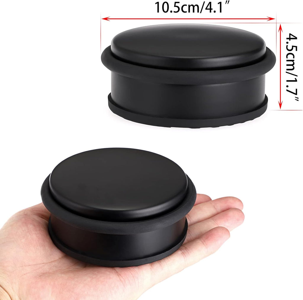 Sumnacon Heavy Duty Floor Door Stopper No Drill, Durability Stainless Steel Door Stops with Anti-Skid Rubber - Contemporary Decorative Safety Doorstop for Home Office Commercial Industrial, Black