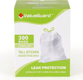 Large Trash Bag 13 Gallon Tall Drawstring 100% Post-Consumer Recycled Garbage Bag Waste Bag for Kitchen Office 0.8 Mil (300 Count)