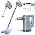 FEPPO Steam Mop with Detachable Handheld Steam Cleaner for Home and Floor Cleaning, 10-in-1 Multi-purpose Attachments & 2 Pads, Powerful Steamer for Floors, Hardwood, Tiles,Grout,Windows,Kitchen,Bath