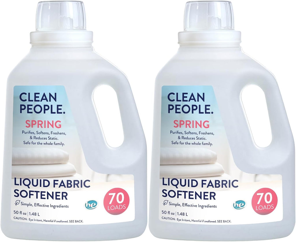 The Clean People Liquid Fabric Softener - Softens & Removes Static Cling - Vegan (100 Fl Oz, Spring)