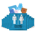 Personal Toilet Kit To Go – 10 Pack | Disposable Public Restroom Kit | Individually Wrapped for Toilet Protection Kit | Toilet Paper, Toilet Seat Cover, Butt Wipes, Cleansing Wipes (Light Blue)