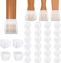 BALEINE 24 Pack Silicone Chair Leg Floor Protectors, Stool Leg Protectors Cap, Non-Slip Chair Leg Caps for Hardwood Floors (Clear & Large (Square), 24 Pack)
