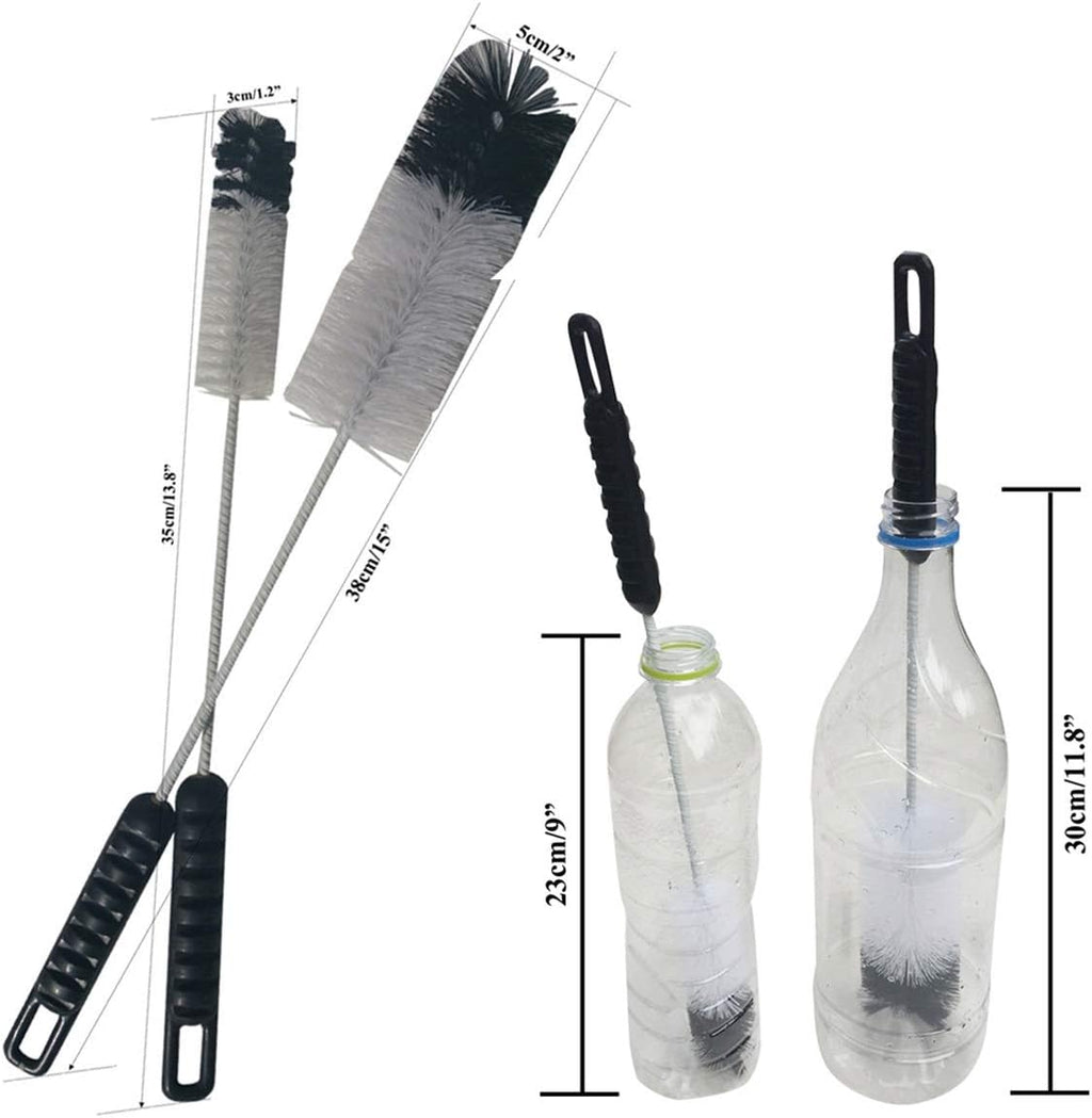NewFerU Bottle Cleaning Brushes Long Handle Thin, Small Big Wire Cleaner Bendable Flexible for Water Wine Baby Bottles, Pipe, Tube, Hose, Flask (4)