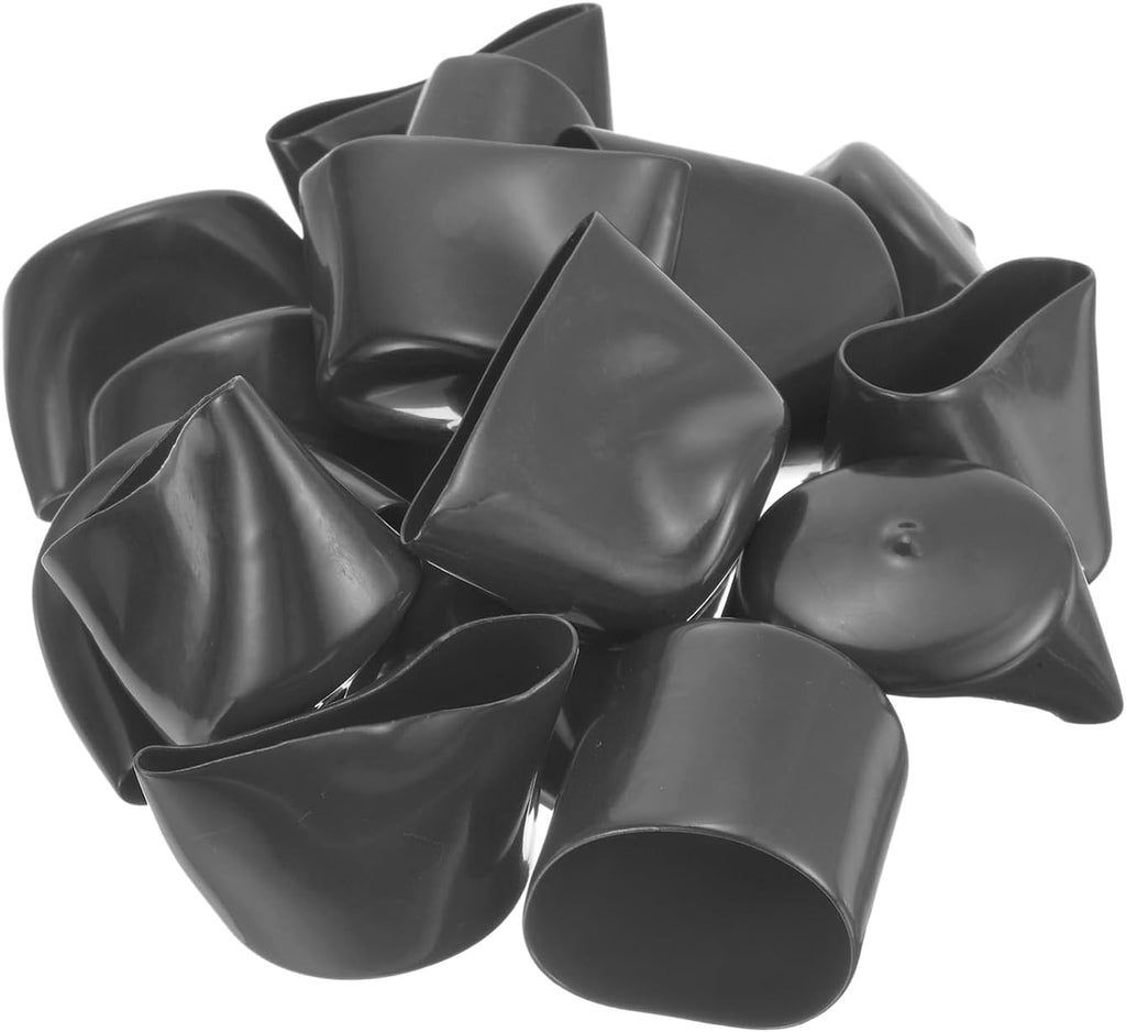 uxcell 20pcs Rubber End Caps 50mm(2") ID Vinyl Round Tube Bolt Cap Cover Thread Protectors Dark Grey