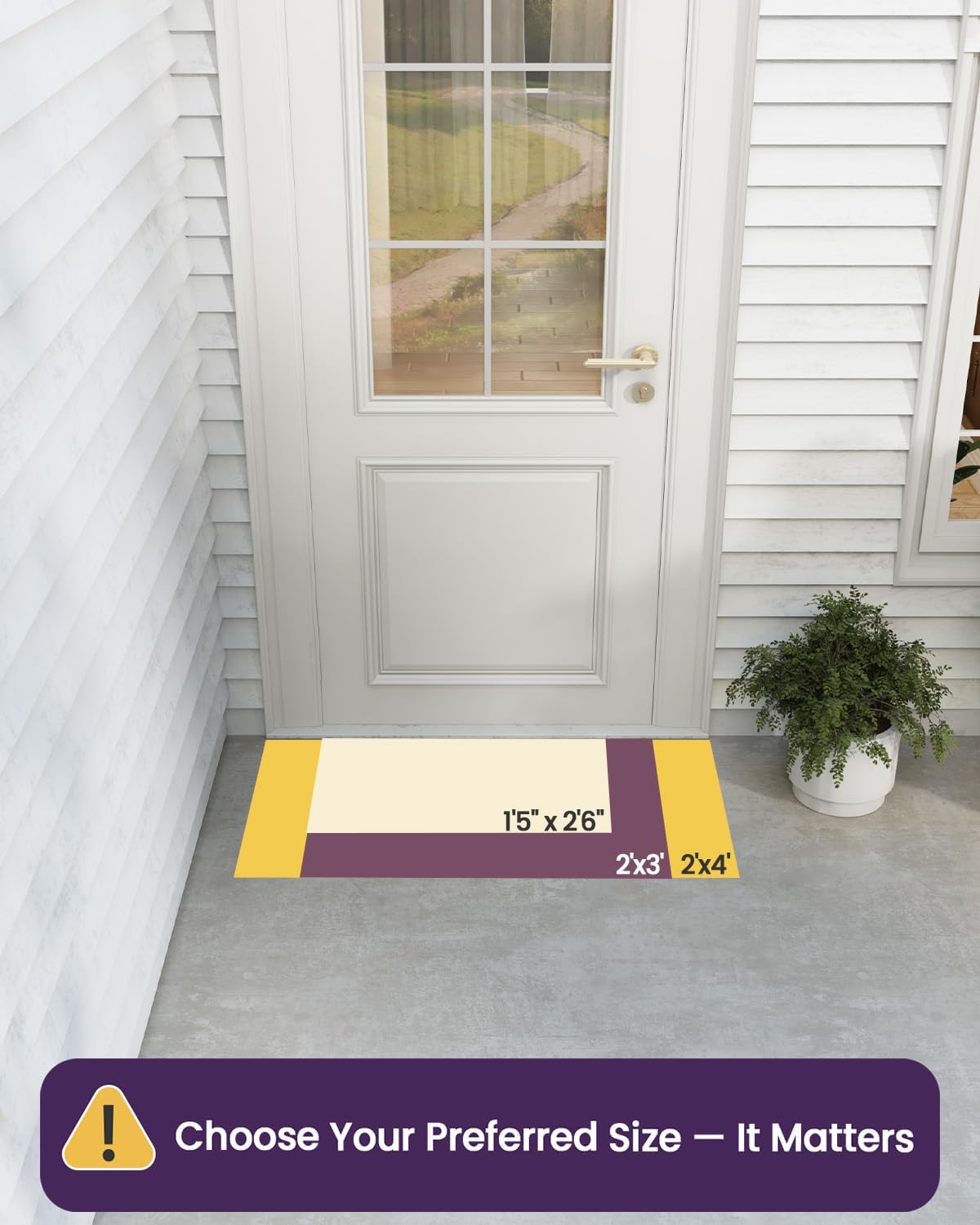DEXI Front Door Mat Outside Entrance, Heavy Duty Non Slip Low Profile Doormat for Entryway, Trap Dirt and Moisture Welcome Mats, Easy Clean, Patio, Garage, 17x29, Grey