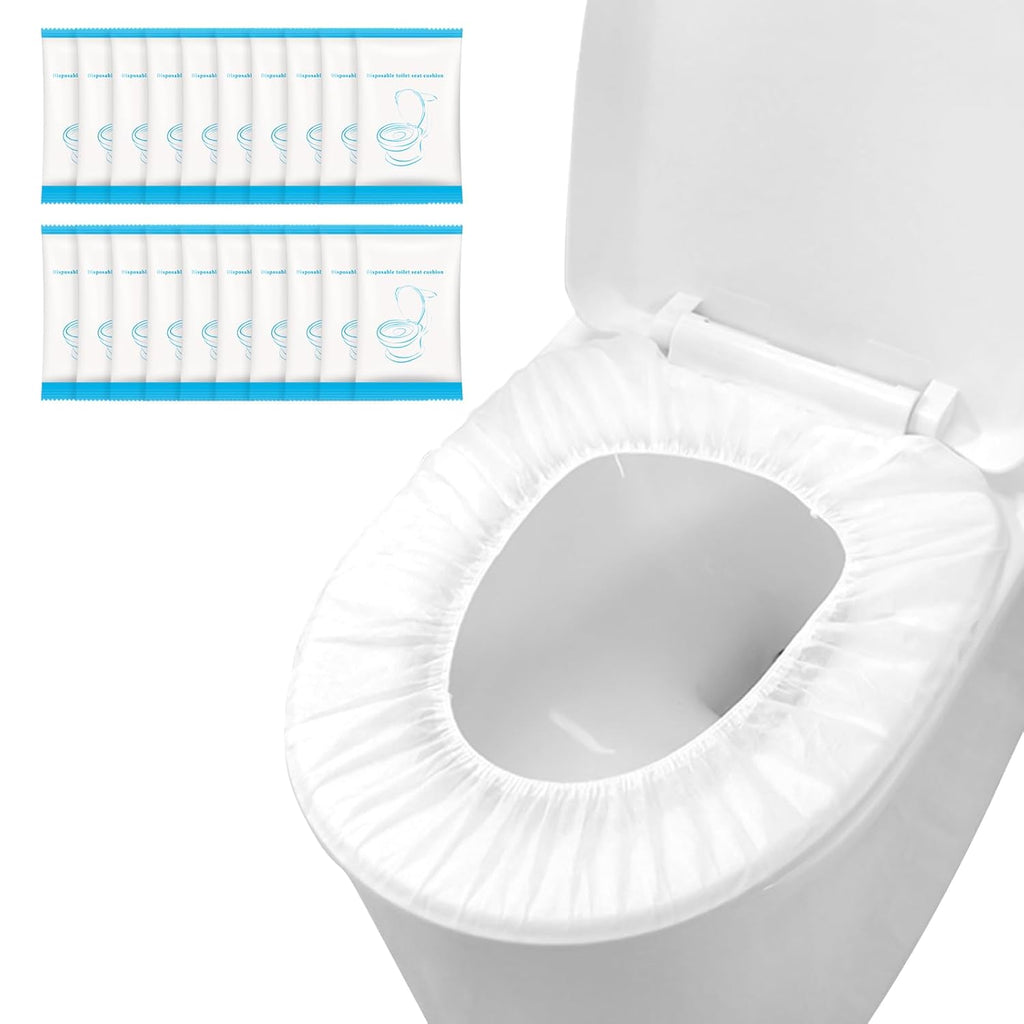 100 Pack Disposable Toilet Seat Cover Waterproof Non-Woven Fabric, Disposable Toilet Seat Covers for Travel, Disposable Seat Covers for Outing Hotel Hospital Public Toilet (Individual Package