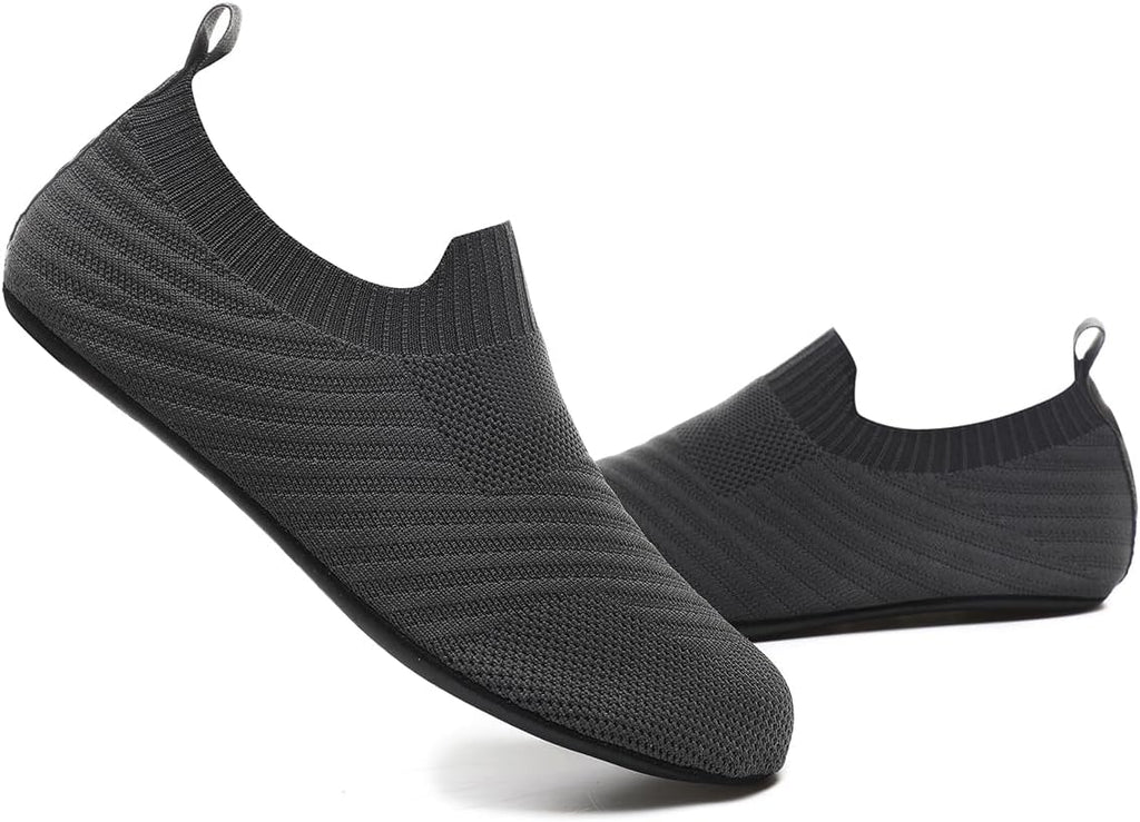 QZKDM Lightweight Slip on Grip Indoor House Slippers Barefoot Non Slip Home Exercise Yoga Shoes for Men Women