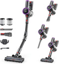 Cordless Vacuum Cleaner Bendable 6-in-1 Stick Vacuum — Lightweight with 45mins Runtime, LED Display & Headlight, Rechargeable for Carpet, Tile, Pet Hair & Hardwood Floors (Purple)