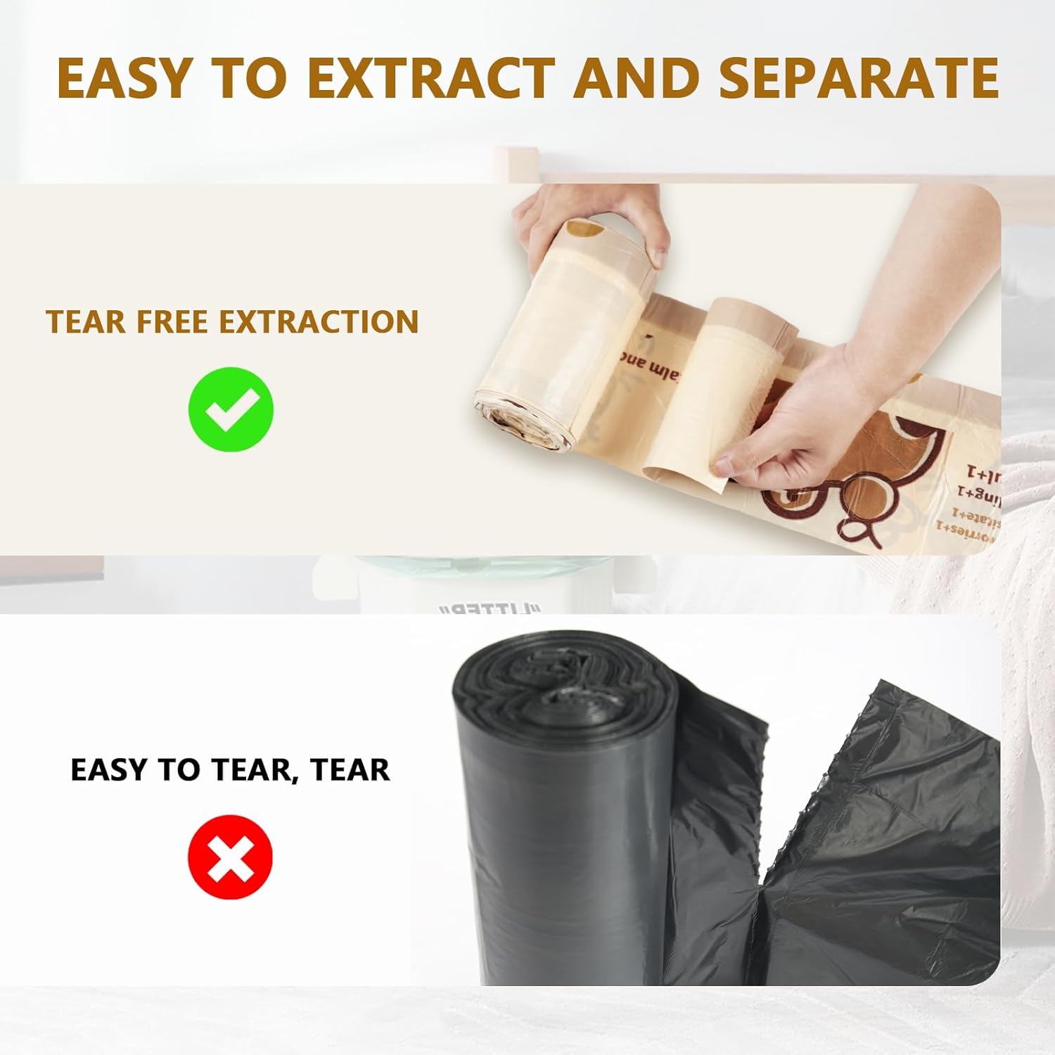 VOK 8 Gallon Trash Bags with Capybara Printed, Drawstring Medium Garbage Bags, Tear-Resistant & Leak-Proof Kitchen/Office Trash Can Liners, Trash Bags 8 Gallon with Secure Tie, 50 Counts