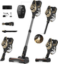 Cordless Vacuum Cleaner, 30Kpa Home Stick Vacuum, Smart Display & 1.5L Dust Cup, 55mins Max Runtime, Rechargeable Lightweight Handheld Vavuum for Pet Hair/Carpet/Hardwood Floor/Car (Golden)