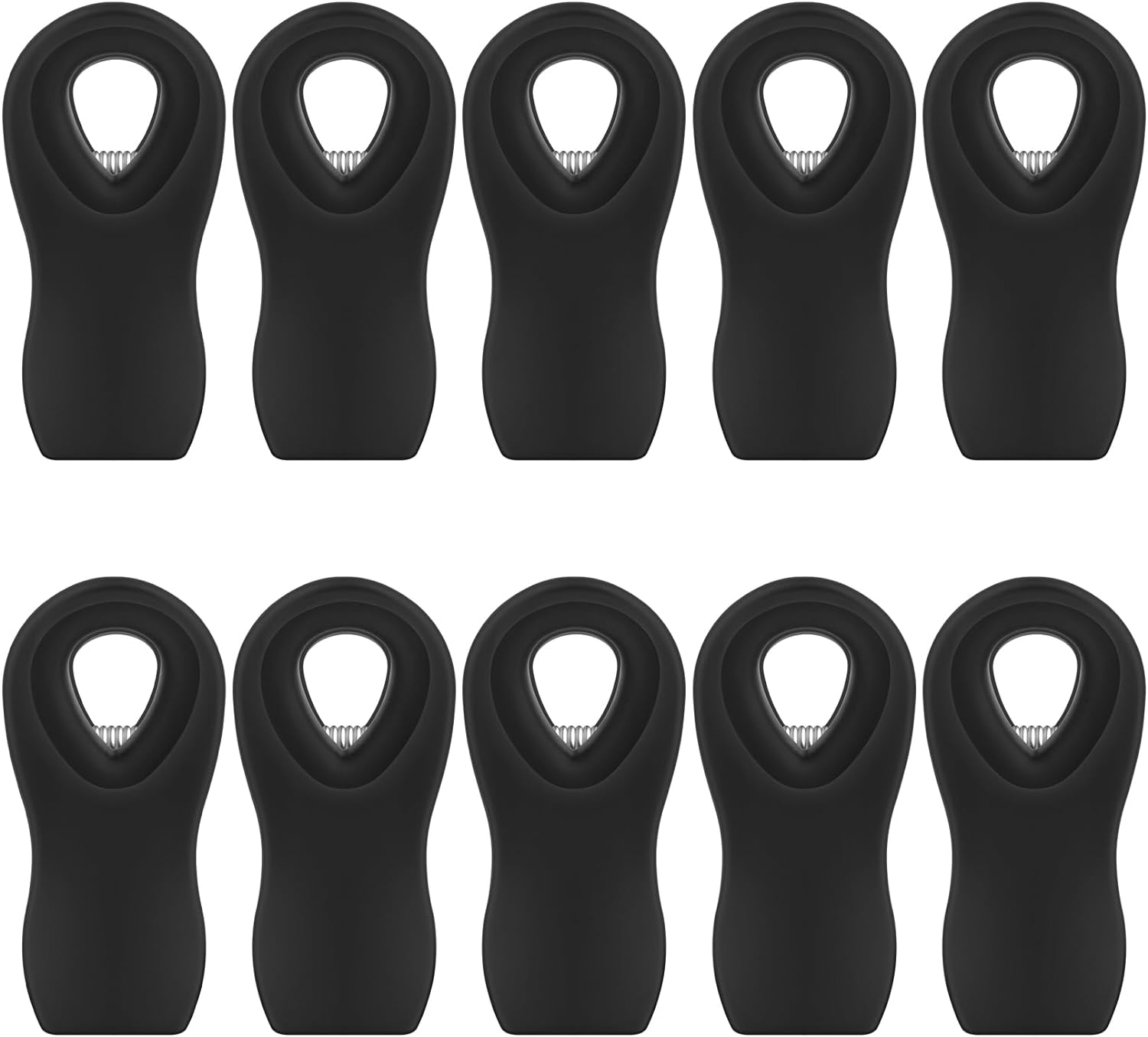 Magnetic Chip Clips, 10 Pack Plastic Bag Clips with Magnet, Black Snack Clips for Food Storage and Refrigerator