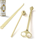 3-in-1 Candle Accessory Set, Wick Trimmer, Candle Snuffer, Wick Spoon, Stainless Steel Material Perfect for Candle Lovers(Gold)