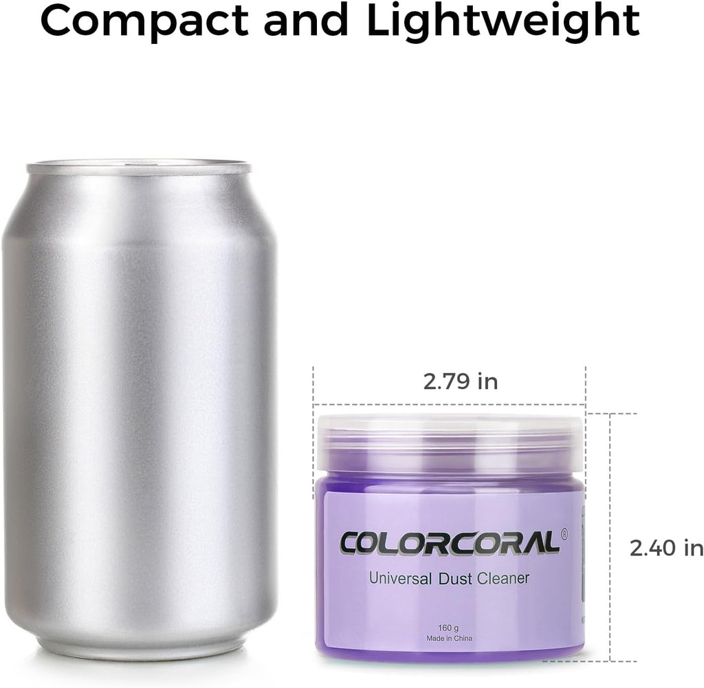 COLORCORAL Cleaning Gel for Car Universal Gel Cleaner Auto Detailing Car Vent Keyboard Cleaning Putty Car Interior Cleaner Dashboard Dust Remover Putty Auto Duster Cleaning Kit 160G - Purple