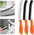 Hard Bristle Crevice Cleaning Brush-Thin Gap Scrub Brush, Small Cleaning Brush, Grout Brush, Kitchen Brush, Cleaning Tools for Toilet, Bathroom, Sink, Home, Household, Window (3, Orange)