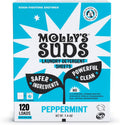 Molly’s Suds Laundry Detergent Sheets | Gentle on Sensitive Skin, Powerful Bio-Based Enzymes, Stain-Fighting | Liquidless & Plastic-Free Packaging | 120 Loads (Peppermint)