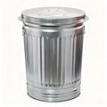 31 Gallon Metal Trash Can with Lid, Durable Silver Garbage Can-Easy to Clean,Suitable for Outdoor, Kitchen, Office