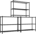Storage Shelves, 3 PCS 48" L x 20" W x 47" H Heavy Duty Garage Wire Shelving Unit Loads 1200LBS, 3-Tier Adjustable Metal Industrial Utility Shelf Rack for Kitchen, Laundry Room, Basement