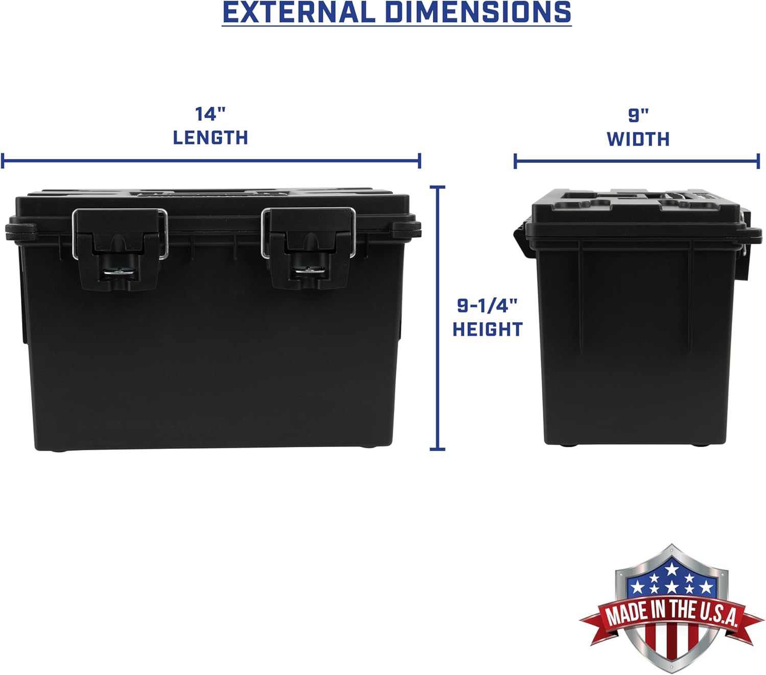Sheffield 12764 XL Storage Bins With Lids, 4-Pack Stackable Storage Bins, Made in USA, Lockable and Water-Resistant Containers with Lids, Plastic Containers for Home, Classroom, and Dorm
