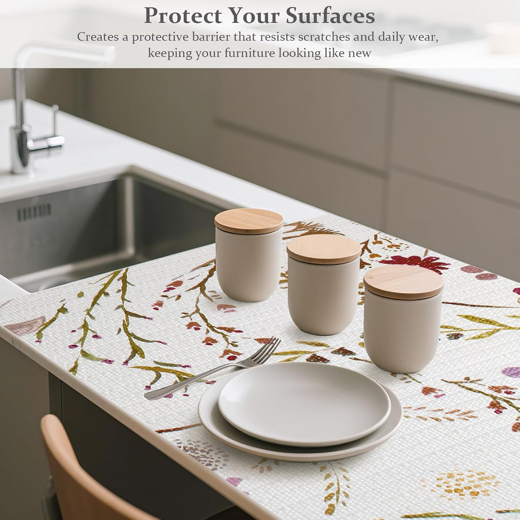 FINNEZ Shelf and Drawer Liner 12in x 30FT with Cutting Tool, Non Slip Non Adhesive Drawer Liners for Kitchen Cabinets, Waterproof Floral Cabinet Liner for Shelves, Refrigerator