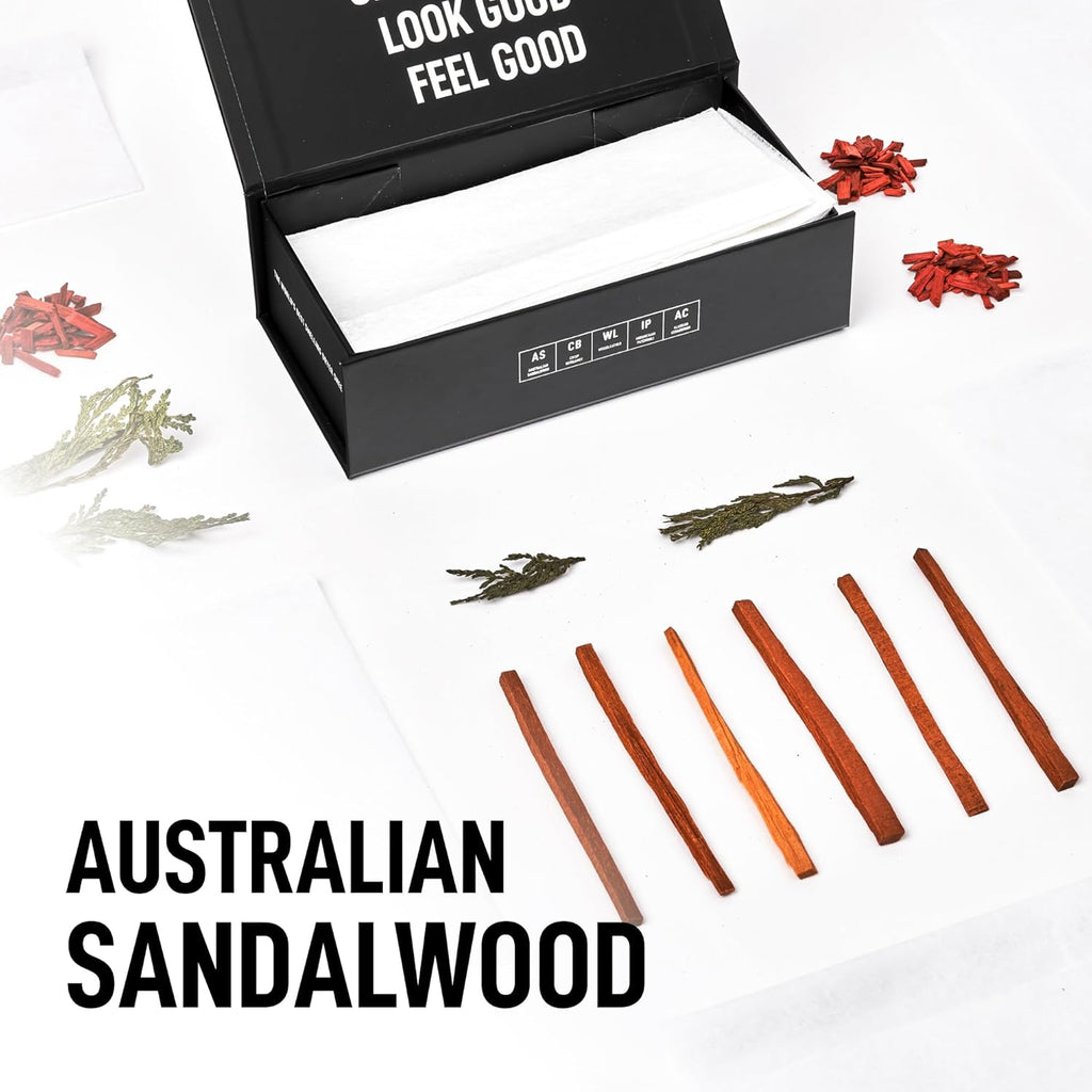 Laundry Sauce - Laundry Dryer Sheets (Australian Sandalwood), Luxury Fragrance, Contains Essential Oils, Softens Fabric, Removes Static Cling, Eco-Friendly Packaging, Travel Friendly, 69 Count