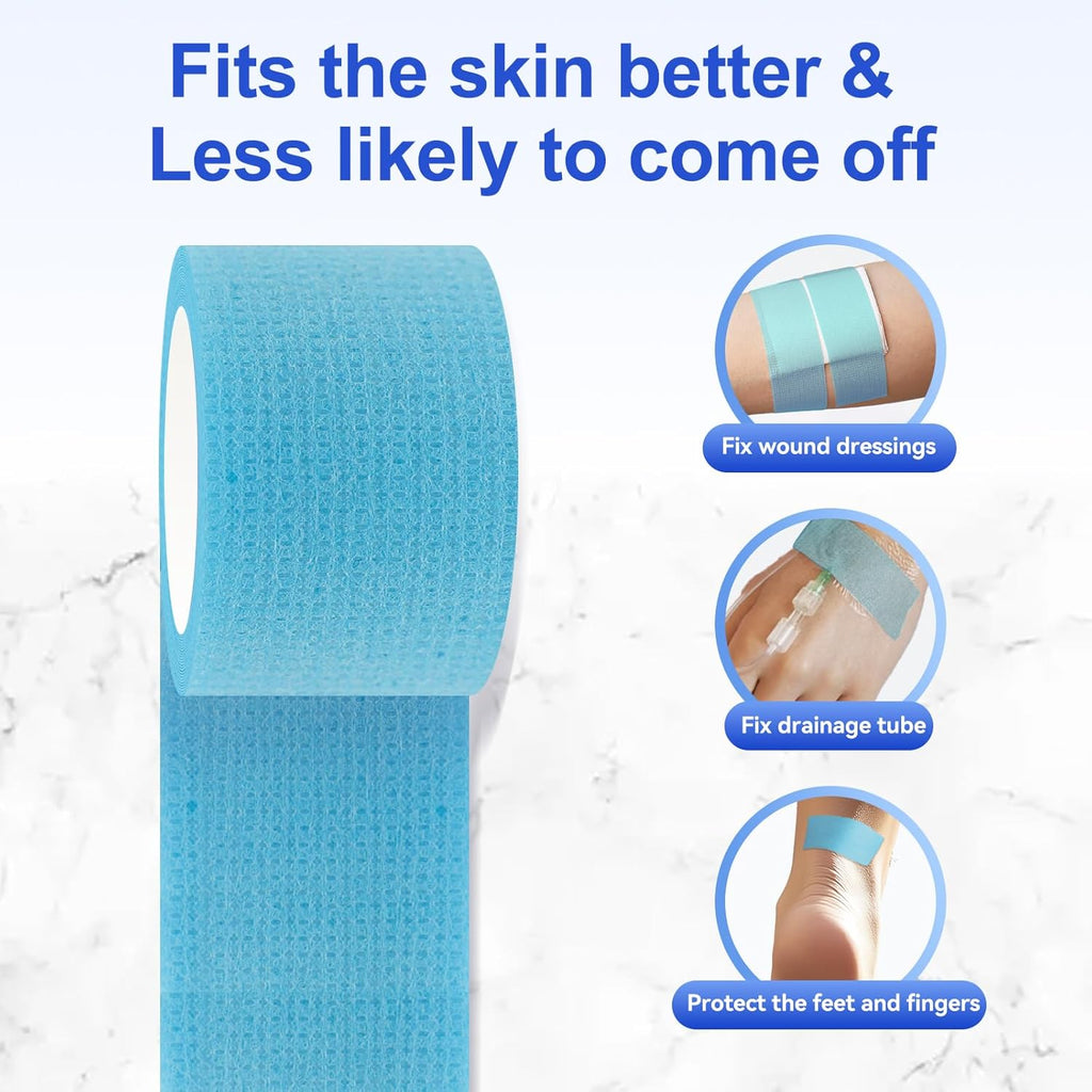 6 Rolls Silicone Medical Tape for Wound Care - 1" x 5.5 Yard Waterproof Medical Tape for Skin, Surgical Tape for Secures Dressings and Gauze