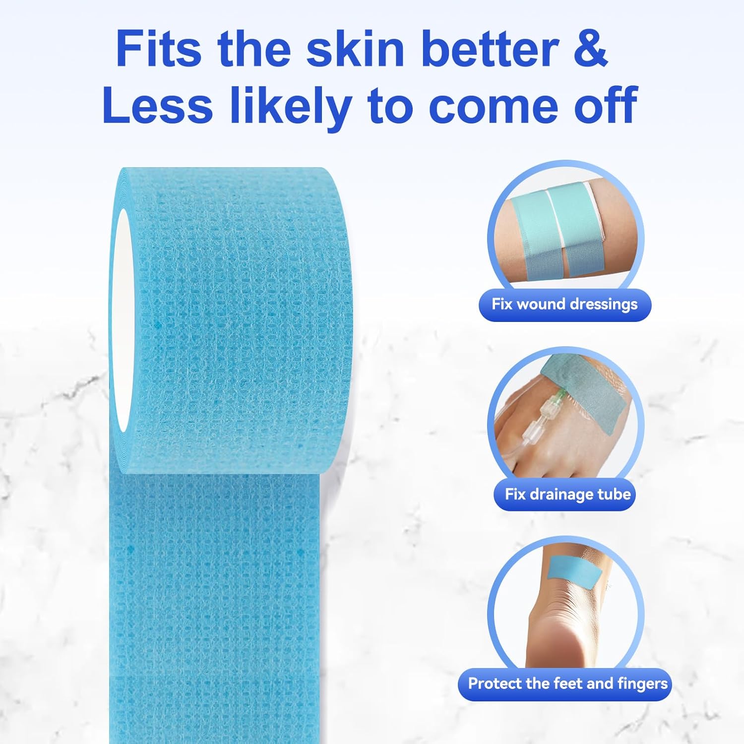 6 Rolls Silicone Medical Tape for Wound Care - 1" x 5.5 Yard Waterproof Medical Tape for Skin, Surgical Tape for Secures Dressings and Gauze
