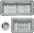 LASSHSWA Collapsible Colander and Strainer for Kitchen, Over the Sink Strainer Basket for Kitchen, Fruit Pasta Food Strainer Expandable Plastic Colander with A Sink Drain Strainer Stainless Steel