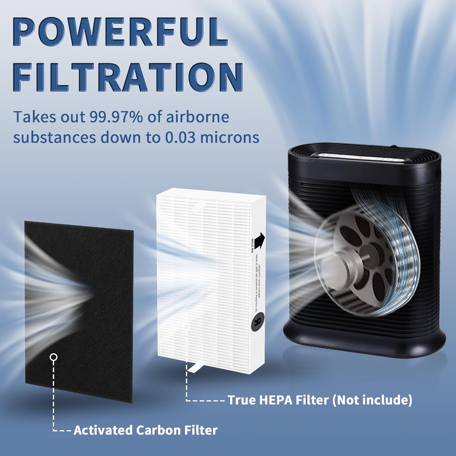 HRF-A300 Pre Filter A Replacement for Honeywell HEPA Air Purifier HPA300 Series, Funmit 8 Pack Precut Activated Carbon Pre Filter Replacement Compatible with Honeywell Air Purifier Prefilter A