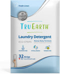 Tru Earth Platinum - Heavy Duty Laundry Detergent Sheets - Up to 64 Loads (32 Count), Fresh Linen Scent - Ultra-Concentrated Formula - Eco-Friendly Laundry Sheets