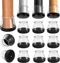 2024 New Chair Leg Floor Protectors for Hardwood Floors and Carpet Silicone Covers to Protect Wood Tile Floors Chair Sliders Non Slip Reduce Noise 28 Pcs Clear Round L Fit:1-3/16"~1-9/16"