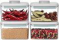 Pop Food Storage Containers with Lids Airtight Spaghetti Container with Labels Pasta Organizer for Kitchen Pantry Cereal Snack Flour Sugar Coffee (4pcs 500ml/0.5qt)