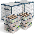 Hearth & Harbor Christmas Ornament Storage Box With 4 Inner Tray Dividers - Plastic Ornament Storage Container For 64 Holiday Ornaments or Decorations