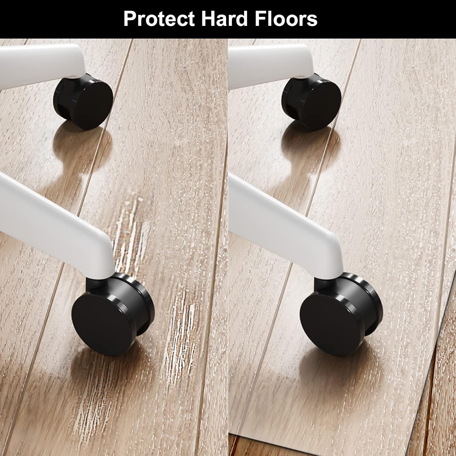 Kuyal Office Chair Mat for Hardwood Floor, 30'' x 48'' Rectangle Transparent Desk Thick Durable Chair Mat for Rolling Chairs, Easy Glide, Floor-Protector