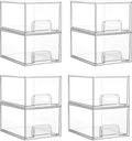 Vtopmart 8 Pack Clear Small Stackable Storage Drawers,Acrylic Bathroom Makeup Organizer,Plastic Storage Bins For Vanity, Undersink, Kitchen Cabinets, Pantry, Home Organization