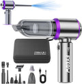 Mini Cordless Handheld Car Vacuum Cleaner/Air Duster/Blower/Hand Pump, 21000 PA High Power Brushless Motor, Portable Keyboard Vacuum Cleaner with Multi-Nozzles for Home, Office, Computer(Purple)