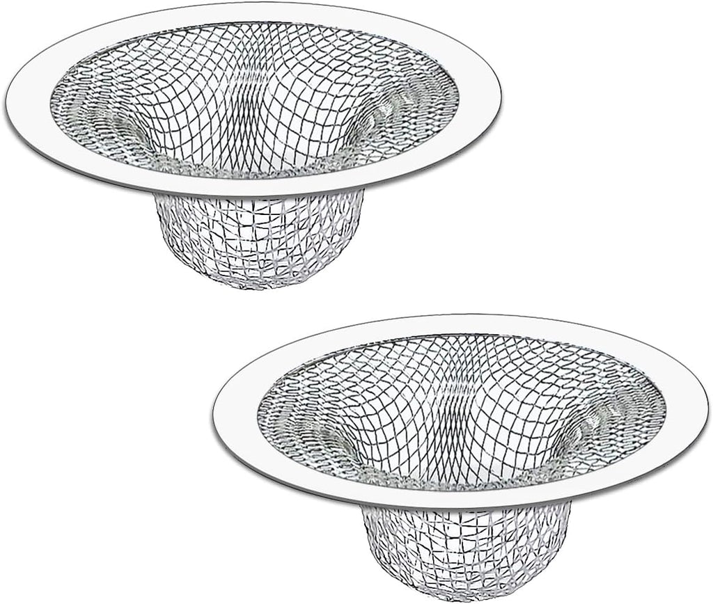 2PCS Tub Drain Hair Catcher - 2.75 inch Shower Drain Mesh Strainer, Stainless Steel Shower Bathtub Drain Cover, Bathroom Sink Strainer Filter Basket for Bathroom Sink, Wash Basin Floor Drain