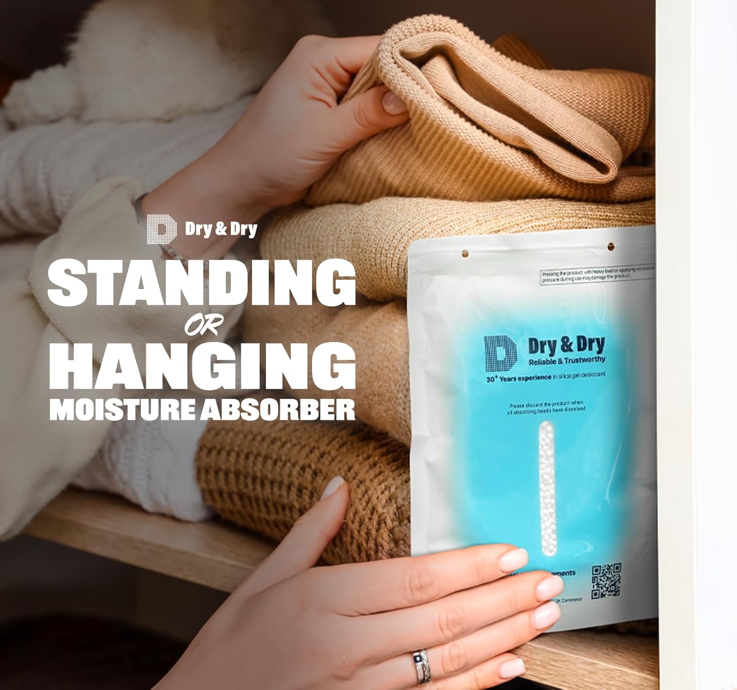 Dry & Dry 20 Packs Hybrid Moisture Absorbers & Musty Odor Eliminator Dehumidifier to Control Excess Moisture for Basements, Closets, Bathrooms, Laundry Rooms. Moisture Absorbers