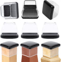 Ezprotekt 24 Pcs Large Clear Chair Leg Sliders for Carpet, Square Teflon Furniture Glides Pads Caps for Rug, Bar Stool Leg Protectors Covers for Table, Chair, Sofa Legs (XL Fit: 1.5" - 2")