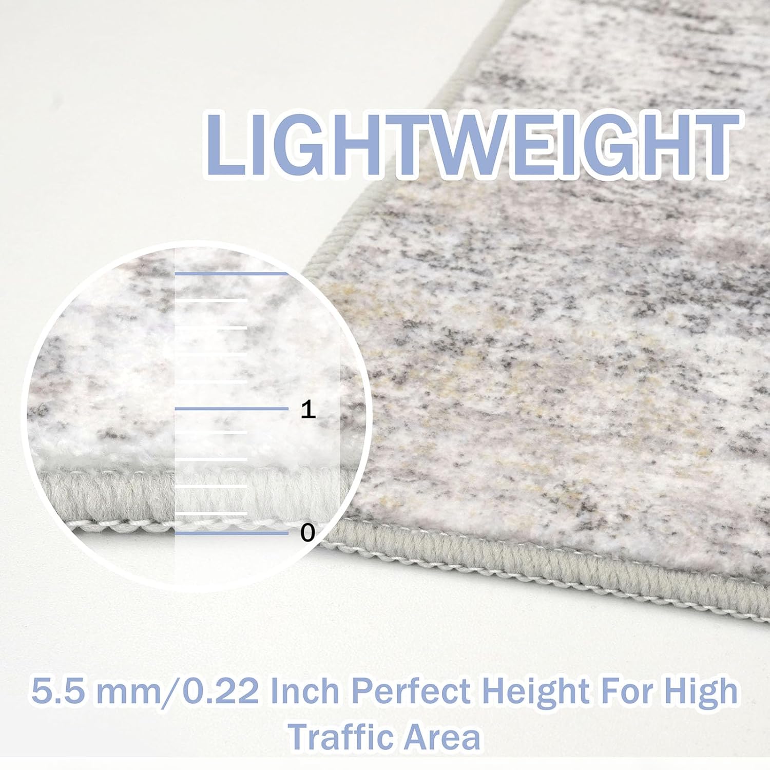 IOHOUZE Abstract Runner Rug 3x14 Ft Washable Runners for Hallways, Non Slip Kitchen Runner Printed Faux Wool Entryway Runner Indoor, Modern Abstract Floor Carpet for Hall Stair, Grey Beige