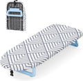 Small Ironing Board Tabletop, Foldable Mini Ironing Board, Table top Ironing Boards Small with Hanging Rope, Compact Portable Ironing Boards Save Space, Iron Board 32x12, Iron Table Stand White
