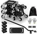 Furniture Dolly 5 Wheels Heavy Duty with Removable Side Guards,3307 Lbs Capacity,360° Rotating Wheels & Tail Brake,Furniture Movers Lifter Tool for Sofas,Beds, Appliances,–Stable,Safe,and Easy to Use