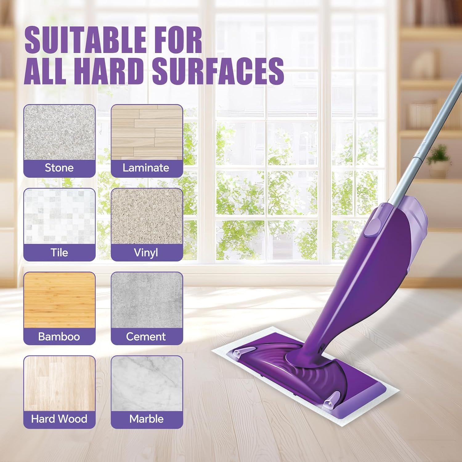 40 Pack Disposable Mop Pad Refills for Swiffer Wet Jet ，Dry&Wet Mopping Pad Compatible with Swiffer Wet Jet and Any Model of Velcro Mop，Multi Surface WetJet Pad for Floor Cleaning