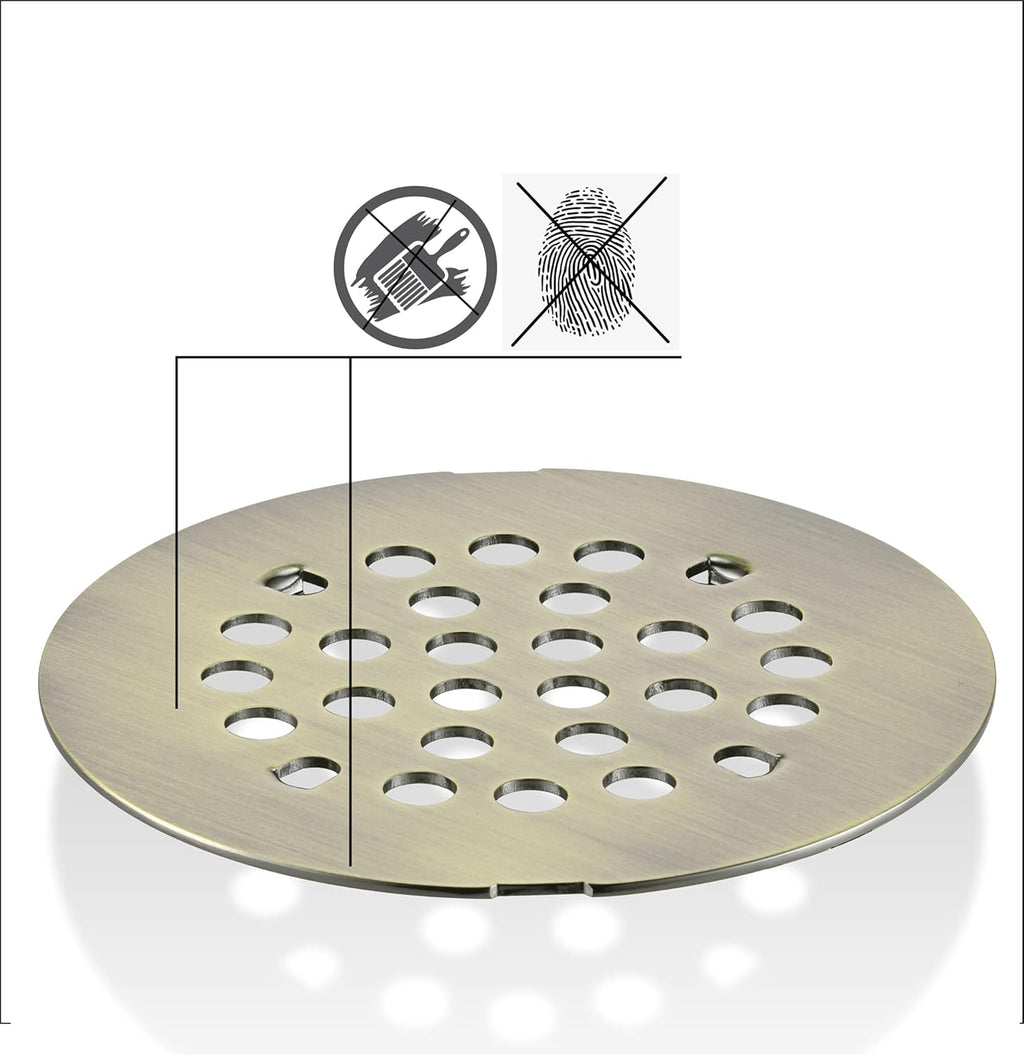 rrajj 4-1/4 (4.25) Inch(108mm) Round Snap-in Shower Floor Drain Cover Replacement Cover (Antique Bronze)