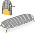 APEXCHASER Foldable Ironing Board, Tabletop Small Board with Heat Resistant Covers, Portable Folding Mini Non-Slip Feet for Home, Laundry Rooms, Dorms, Travel Use, Yellow