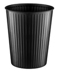 Monarch Abode Black Handcrafted Ridge Embossed Metal Wastebasket for Home Office, Decorative Waste Basket, Modern Bathroom Garbage Can, Durable & Decorative Trash Bin, Black Trash Can