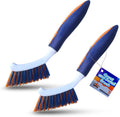 Bring It On Grout Cleaning Brush – Crevice Cleaning Brush with Stiff Nylon Bristles – 8-inch Heavy-Duty Grout and Tile Cleaner Brush – Scrubbing Brush for Corners, Bathroom, Kitchen, Tile, 2 Pack