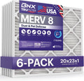 BNX TruFilter 20x23x1 Air Filter MERV 8 (6-Pack) - MADE IN USA – Dust & Pet Defense Electrostatic Pleated Air Conditioner HVAC AC Furnace Filters for Dust, Pet, Mold, Pollen MPR 600 – 700 & FPR 5